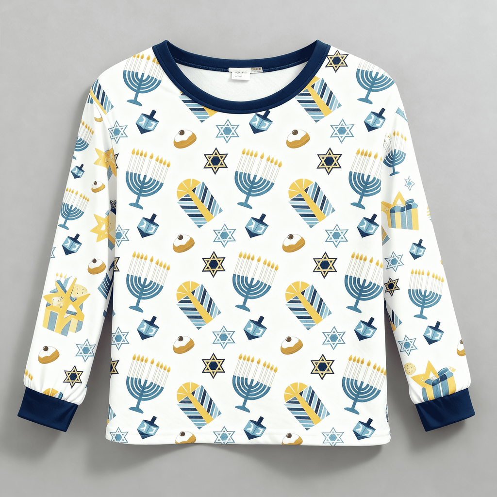 Family Hanukkah Pajamas Set-Matching Holiday Sleepwear
