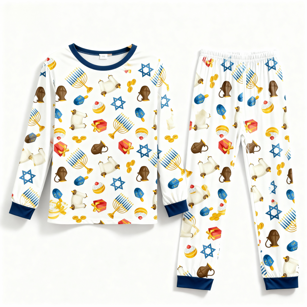 Family Long Sleeve Hanukkah Pajamas Set