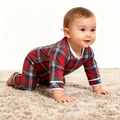 Matching Family Christmas Pajamas Set Red Plaid Button Down Sleepwear