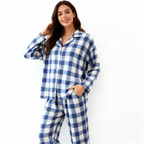 Matching Holiday Pajamas for Family Blue Plaid Set