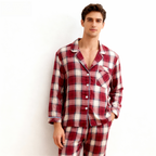 Cozy Family Christmas Pajamas Red and White Plaid Cotton Set
