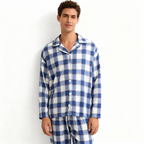 Matching Holiday Pajamas for Family Blue Plaid Set