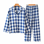 Matching Holiday Pajamas for Family Blue Plaid Set