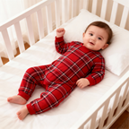 Family Christmas Cotton Red Plaid Pajamas Set