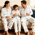 Family Hanukkah Pajamas Set – Button-Down Style