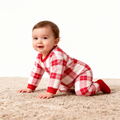 Matching Family Sleepwear Red White Plaid Christmas Pajamas Set