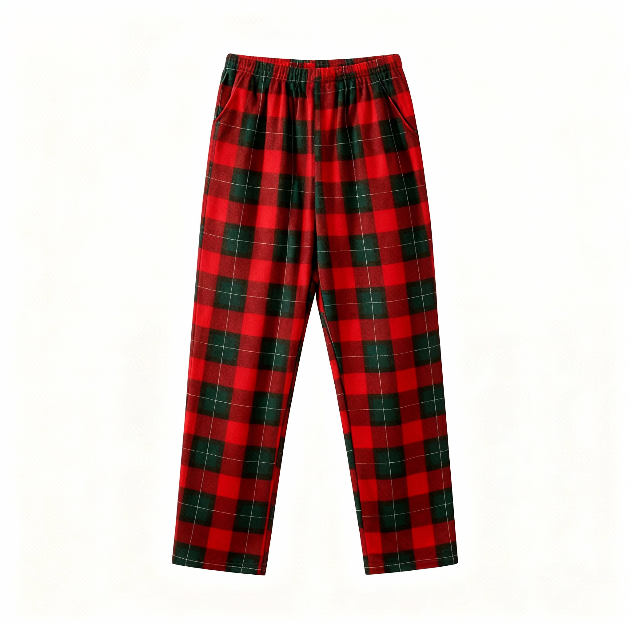 Matching Family Sleepwear Green Plaid Christmas Pajamas Set