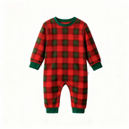 Matching Family Sleepwear Green Plaid Christmas Pajamas Set
