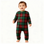 Family Green Red Plaid Matching Pajamas Set
