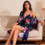 Romantic Satin Robe & Nightdress Set