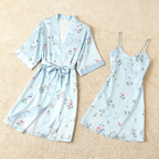 Soft-Touch Floral Satin Pajama Alternative Set