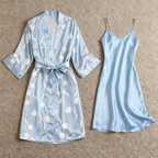 Garden Party Satin Robe with Matching Nightgown