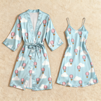 Satin Robe with Matching Nightgown Set