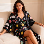 Lightweight Satin Robe & Nightgown Set