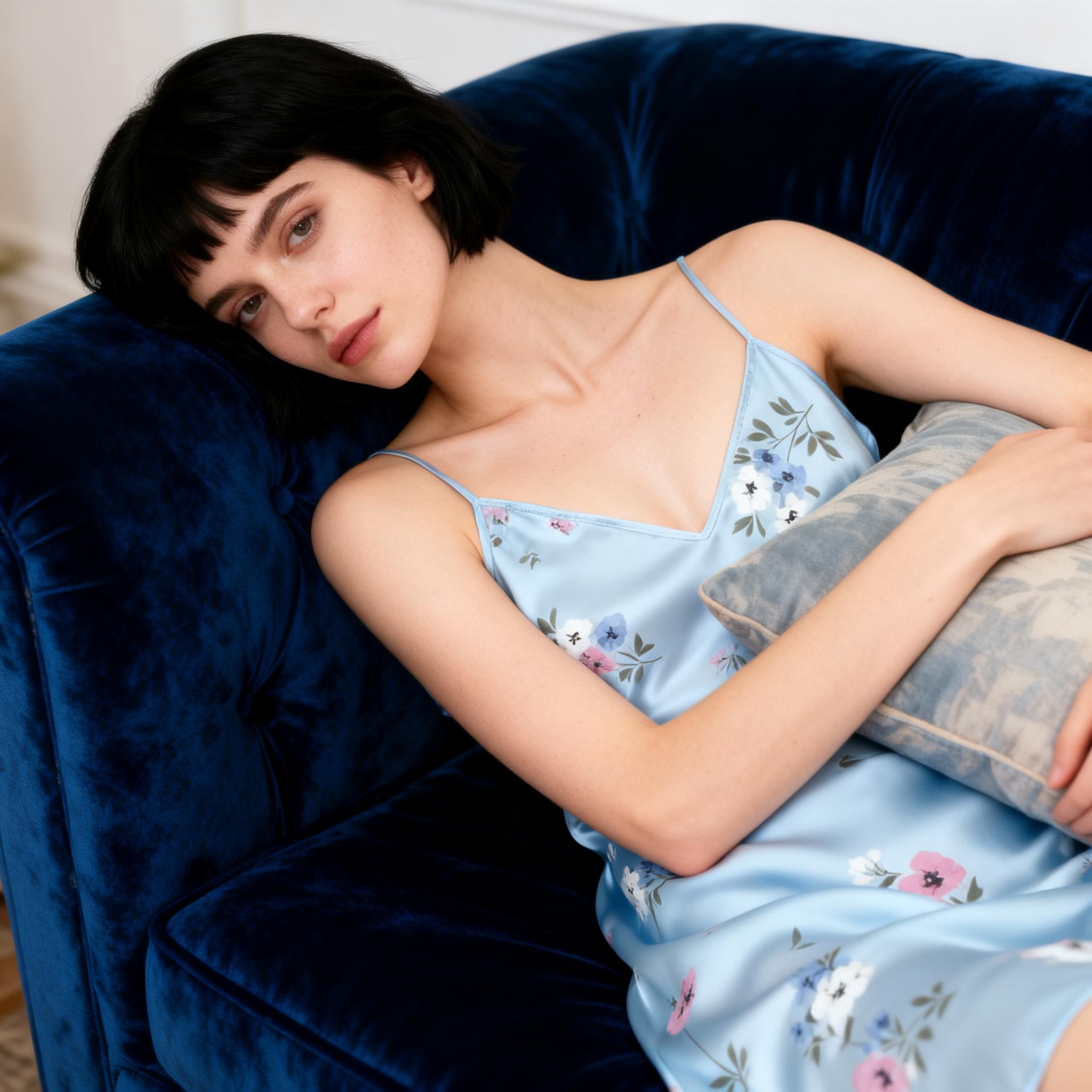 Soft-Touch Floral Satin Pajama Alternative Set