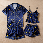 Elegant Women Sleepwear Satin Short Pajama Set