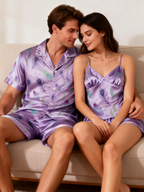 Luxury at Home: Men Satin Pajamas Short Set