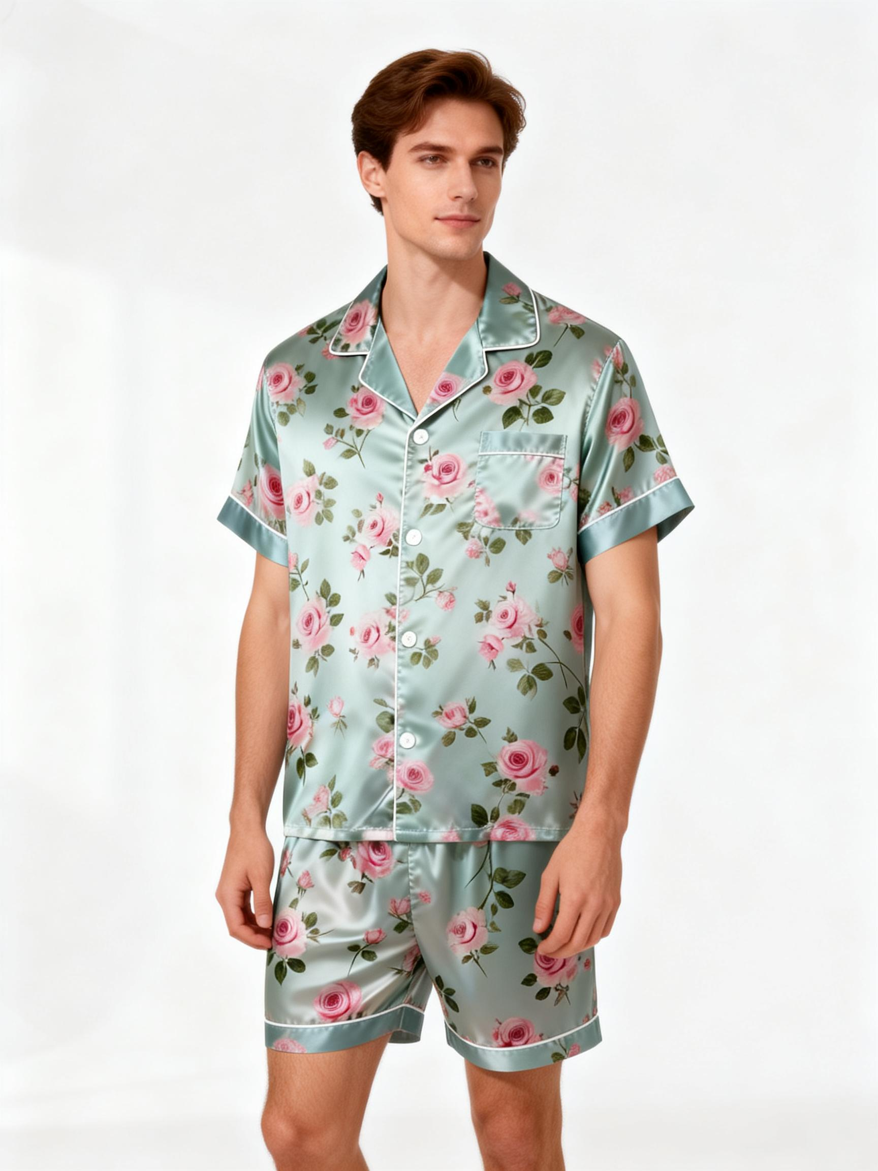 Elegance and Comfort: Satin Pajamas Set for Men