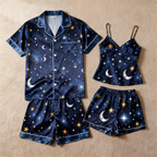 Matching Satin Pajamas Set for a Romantic Vacation