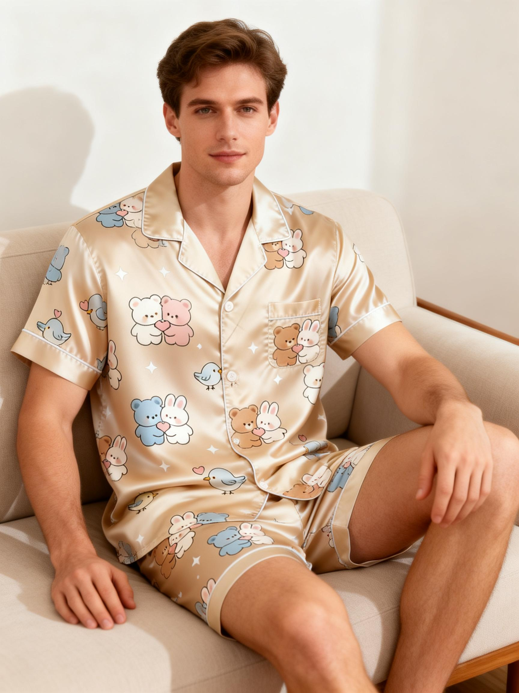 Premium Satin Fabric Women Pajamas Short Set