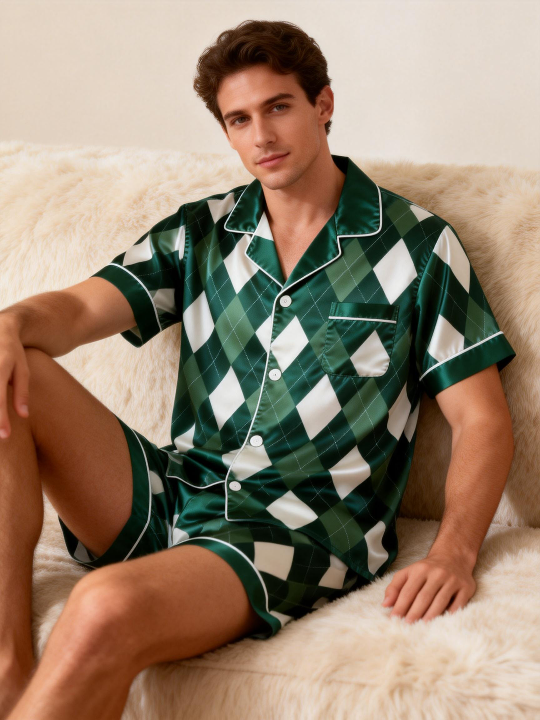 Classic Men Sleepwear in Smooth Satin