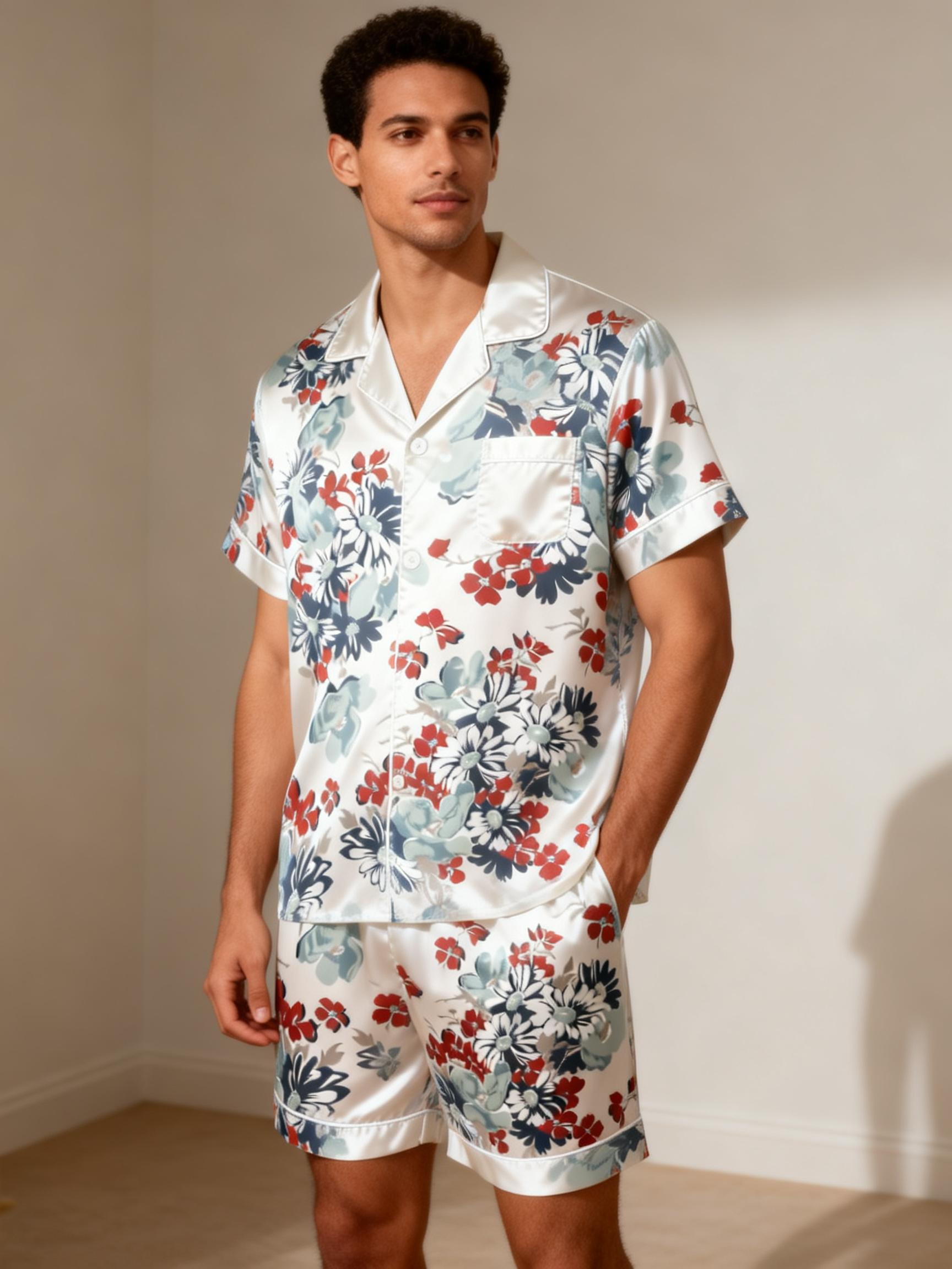 Lightweight Satin Pajamas for Men