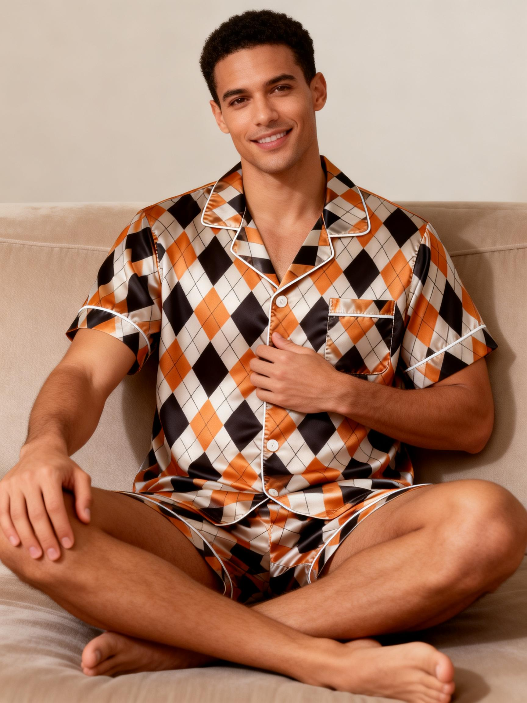 Timeless Men Pajamas in Glossy Satin Fabric