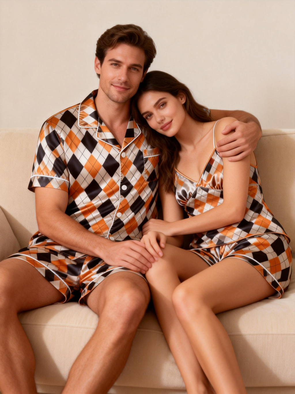 Timeless Men Pajamas in Glossy Satin Fabric