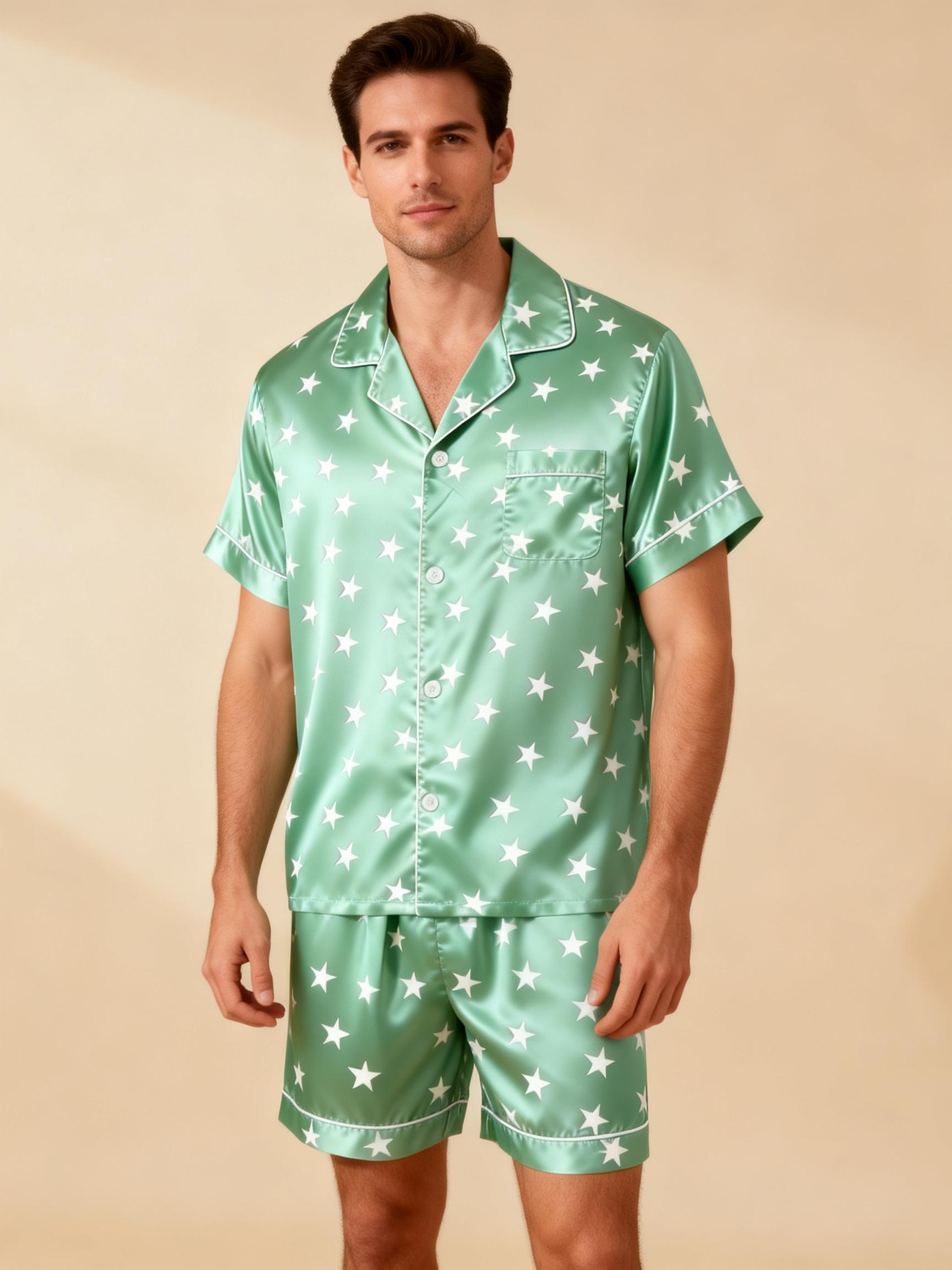 Matching Silky Satin Sleep Shorts for Couples