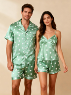 Matching Silky Satin Sleep Shorts for Couples