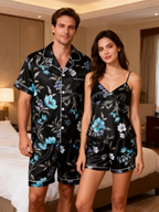 Couple¡¯s Satin Sleepwear Set ¨C Short & Comfortable