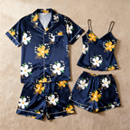Silky Satin Pajamas for Him & Her ¨C Short Style Set