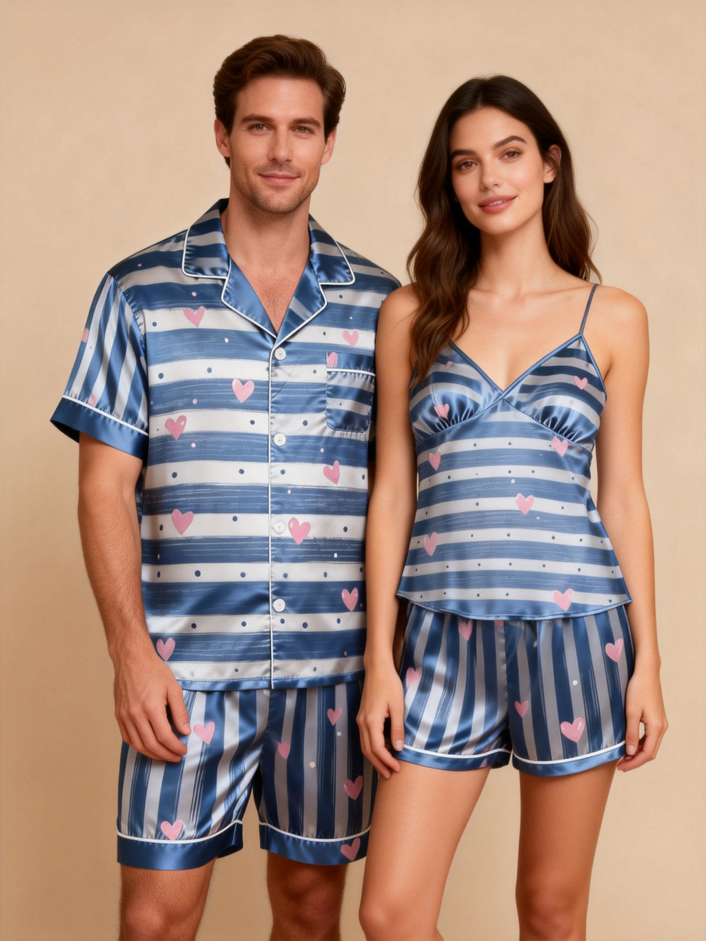 Smooth Silky Satin Pajamas for Couples ¨C Breathable & Soft