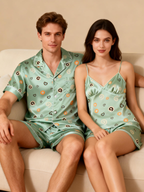Romantic Silky Satin Pajamas for Two ¨C Short & Comfortable