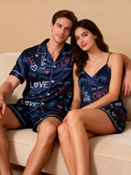 Matching Silky Sleep Pajamas for Couples ¨C Satin Fabric