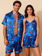 Couple¡¯s Silky Sleep Shorts ¨C Satin Pajama Set