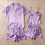 Silky Satin Solid Sleep Set for Couples-Baby Blue