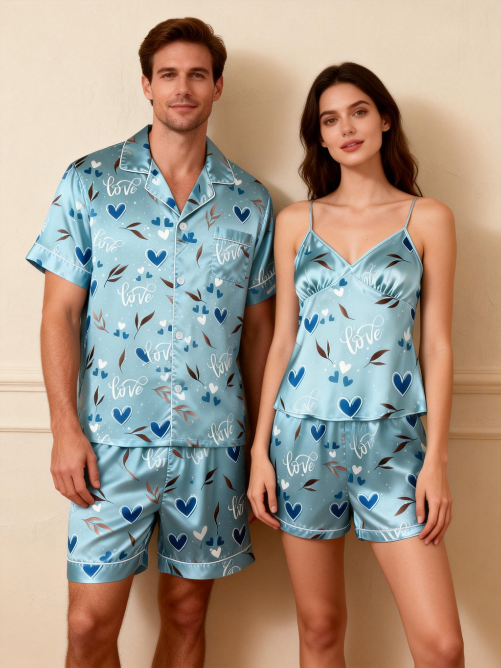 Silky Satin Sleep Set for Couples ¨C Perfect for Warm Nights