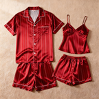 Silky Satin Striped Printed Sleep Set for Men-Royal