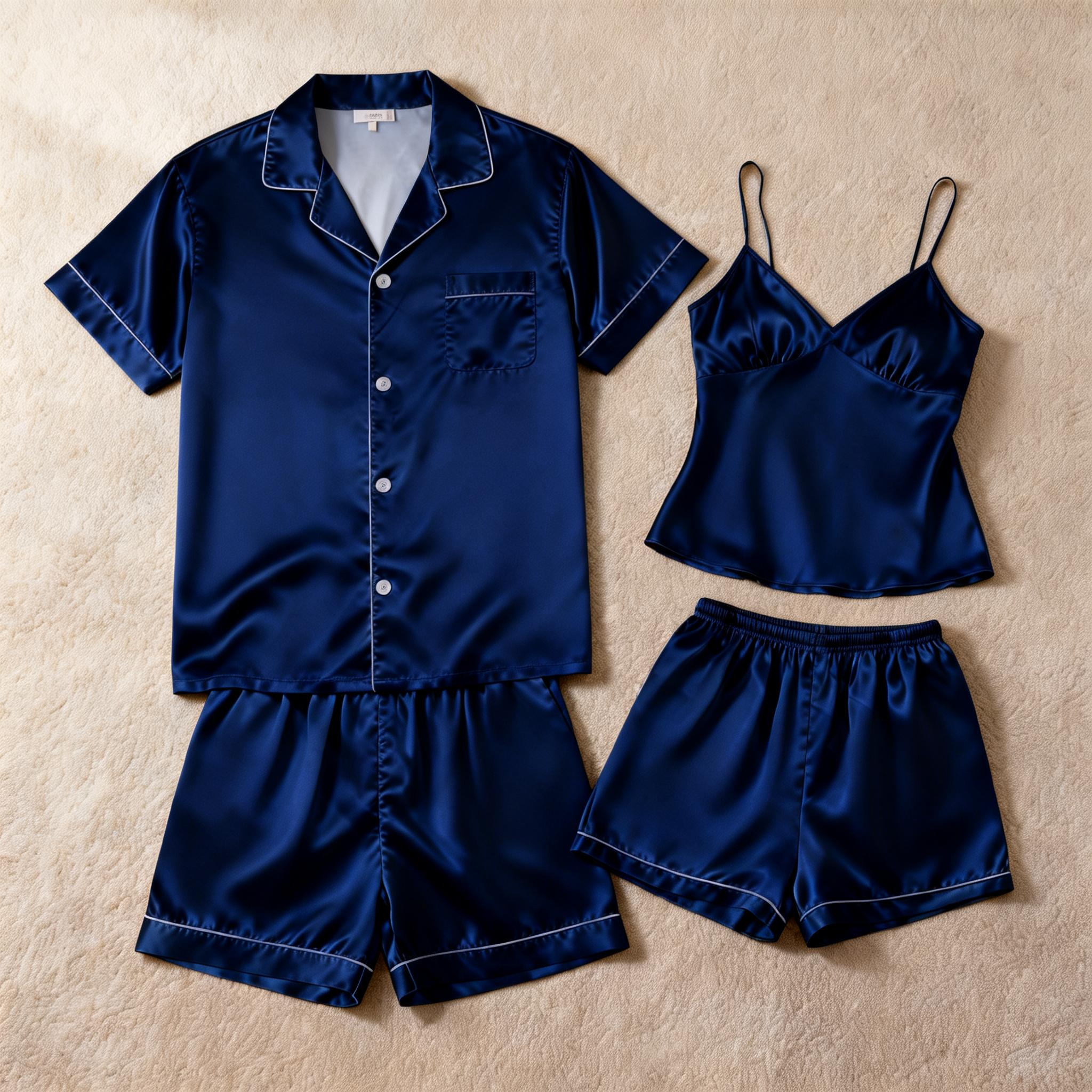 Silky Satin Solid Sleep Set for Couples-Mauve
