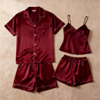 Silky Satin Solid Sleep Set for Couples-Teal