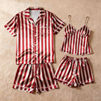 Striped Printed Silky Satin Pajamas for Couples ¨C Chic & Comfortable