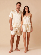 Relaxing Sleepwear: Satin Short Pajamas for Couples
