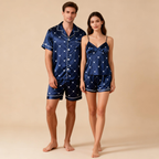 Matching Silky Pajamas for Two ¨C Satin Short Set