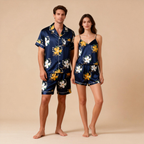 Silky Satin Pajamas for Him & Her ¨C Short Style Set