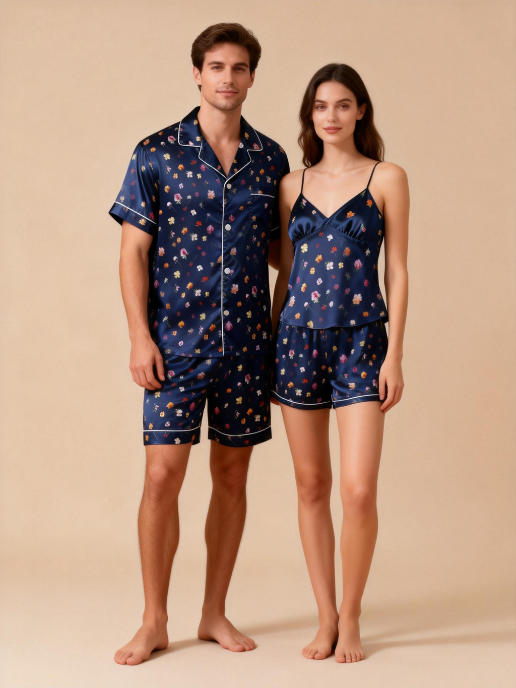 Women Nightwear: Classic Satin Pajamas Short Set