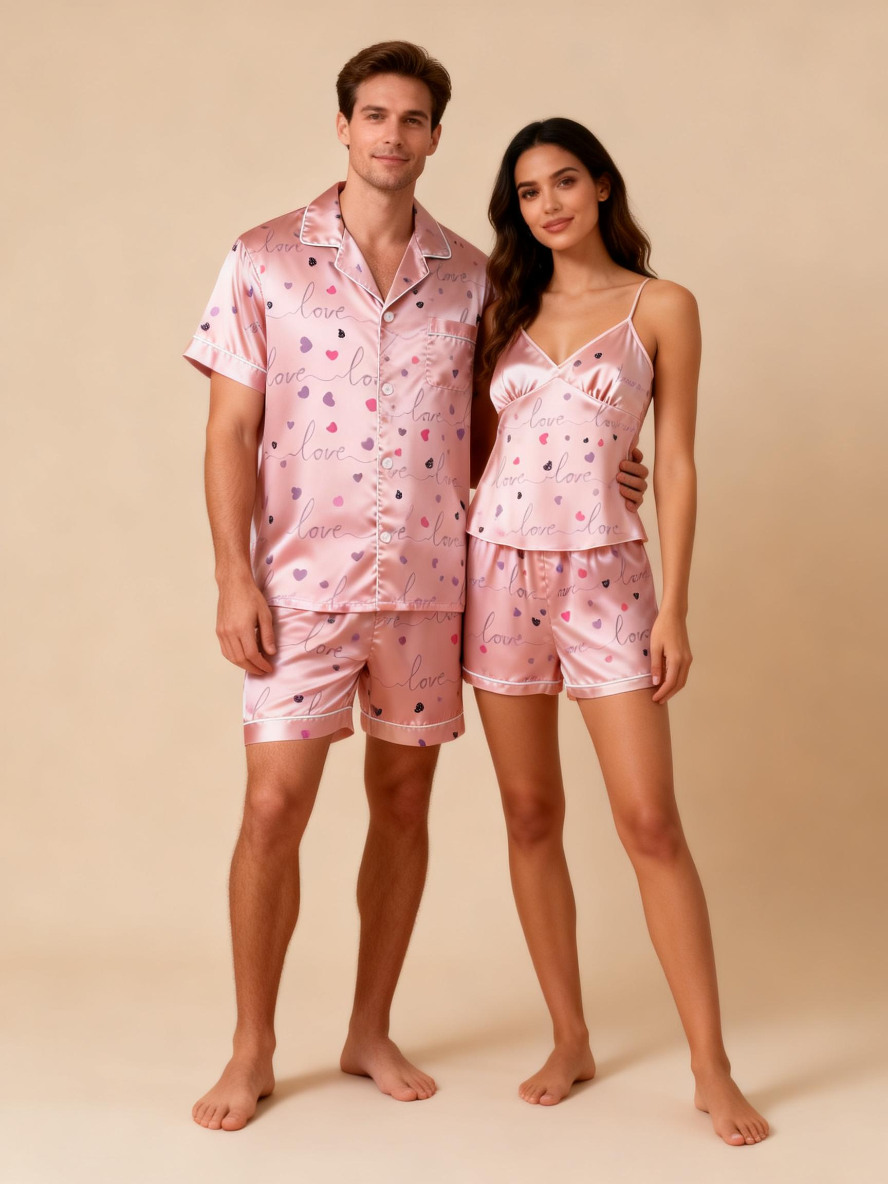 Breathable Short Satin Pajamas for Women
