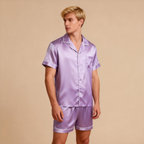 Silky Satin Solid Sleep Set for Men