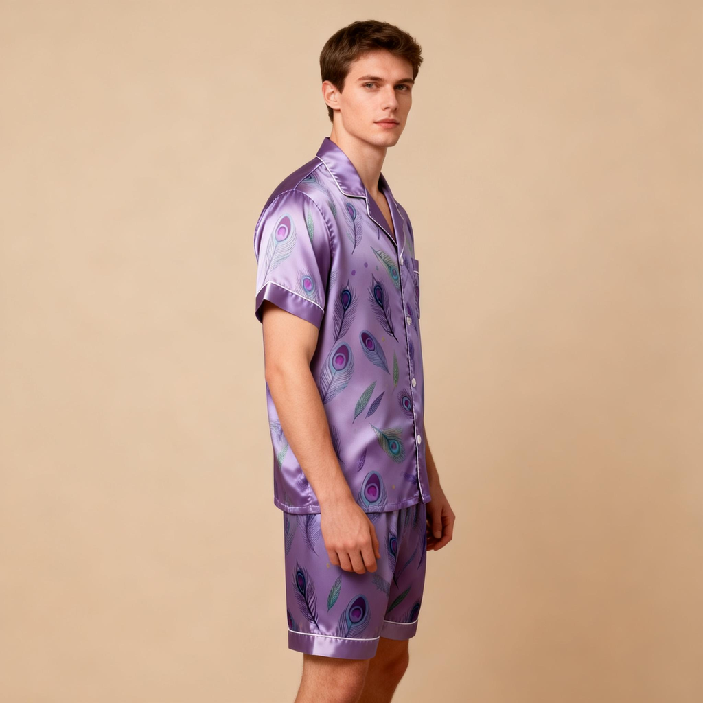 Luxury at Home: Men Satin Pajamas Short Set