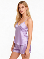 Silky Satin Solid Sleep Set for Men-Teal